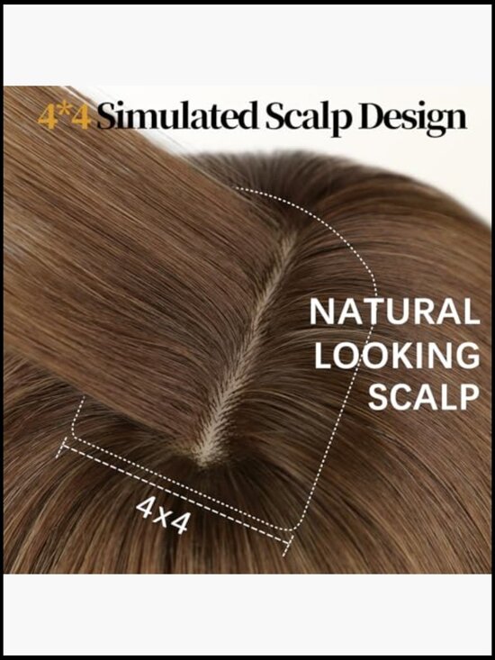 Layered Wig with Bangs Natural Looking Curly Wavy Wig 4x4 Realistic Scalp for main image 6